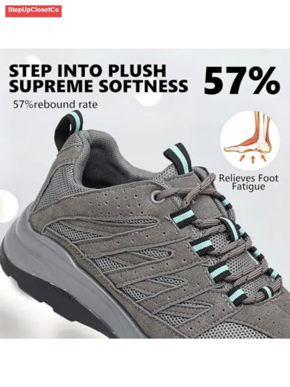 Suede and Mesh Athletic Walking Sneakers with PU and TPR Sole